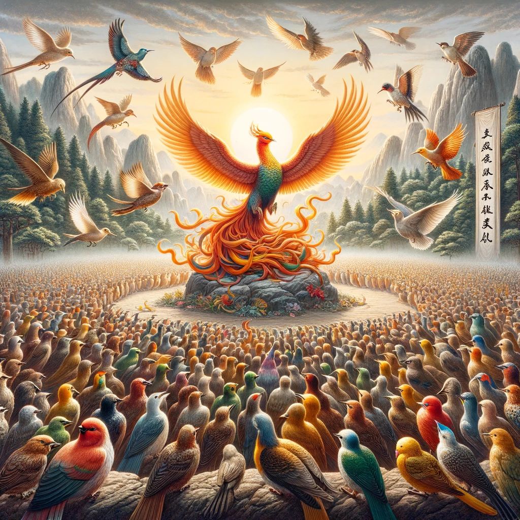 百鸟朝凤的意思解释_造句_近义词_反义词_成语故事 百鸟朝凤的意思解释,百鸟朝凤造句,百鸟朝凤近义词,百鸟朝凤反义词,百鸟朝凤成语故事/