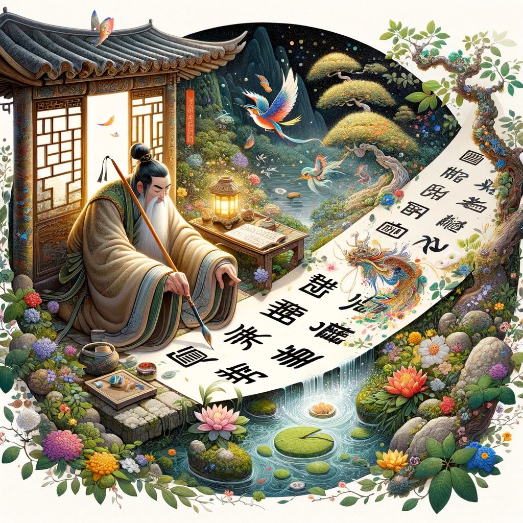 笔下生花的意思解释,笔下生花造句,笔下生花近义词,笔下生花反义词,笔下生花成语故事/