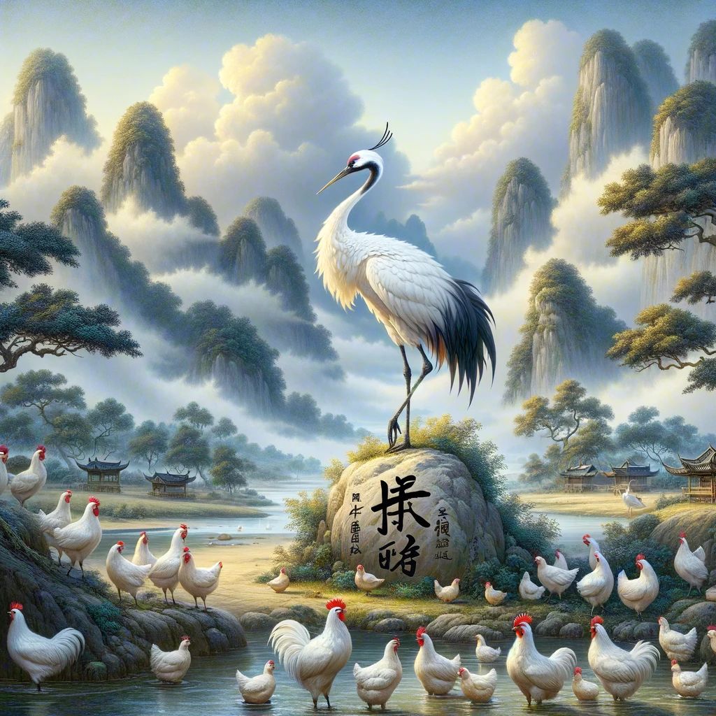 独鹤鸡群的意思解释,独鹤鸡群造句,独鹤鸡群近义词,独鹤鸡群反义词,独鹤鸡群成语故事/