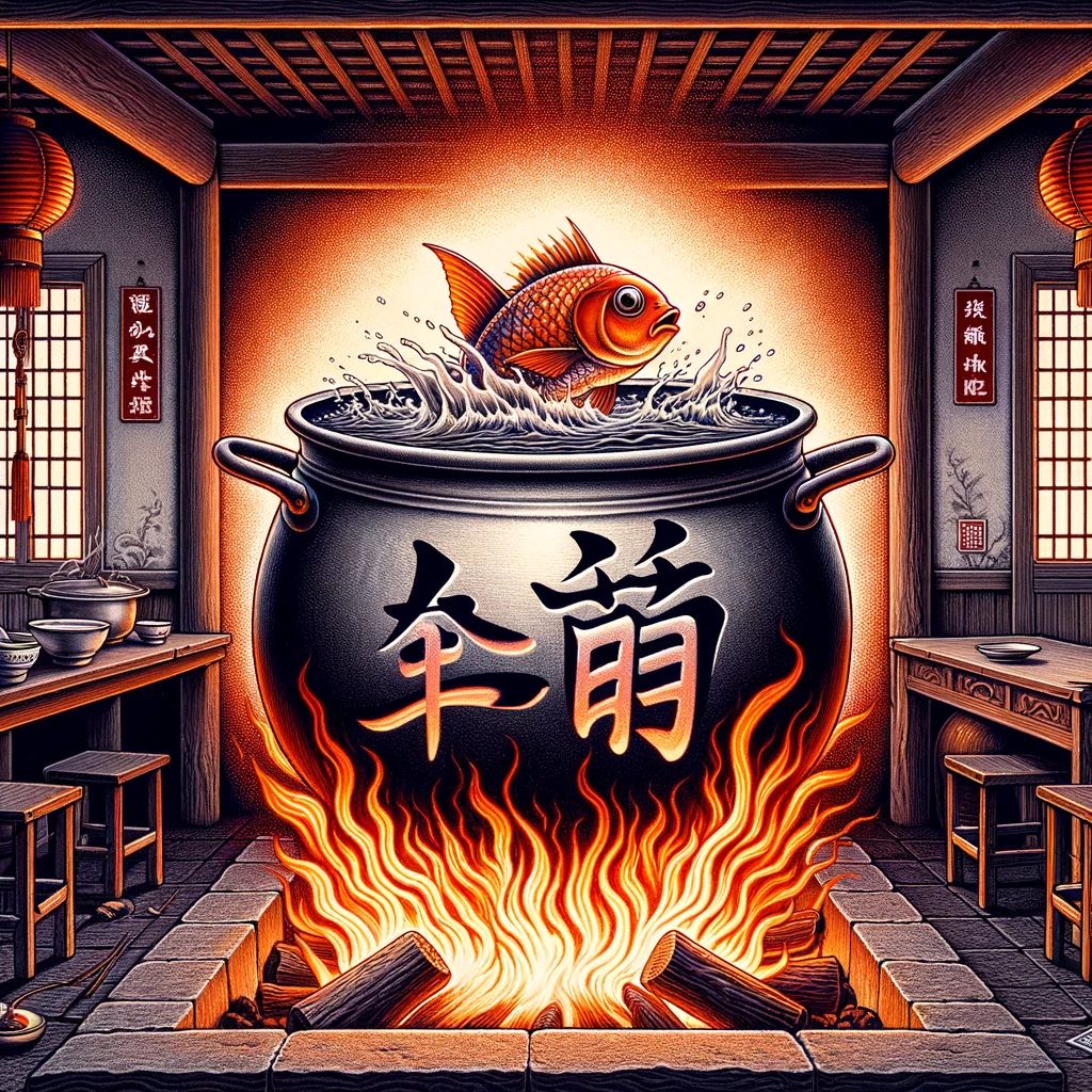釜中游鱼的意思解释,釜中游鱼造句,釜中游鱼近义词,釜中游鱼反义词,釜中游鱼成语故事/