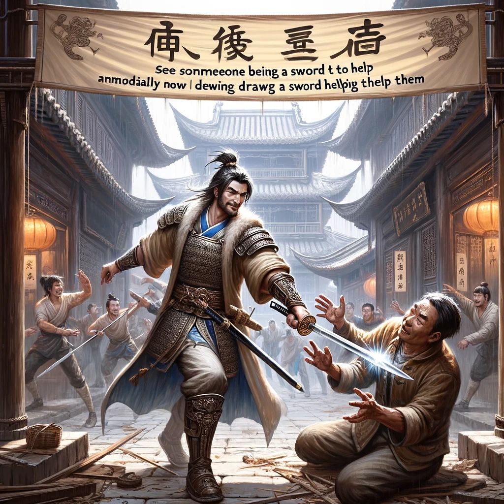 拔刀相助的意思解释_造句_近义词_反义词_成语故事 拔刀相助的意思解释,拔刀相助造句,拔刀相助近义词,拔刀相助反义词,拔刀相助成语故事/